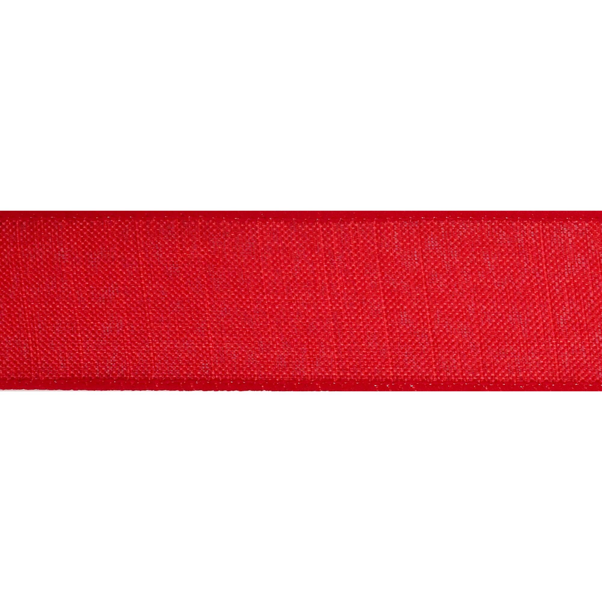 1.5" x 30ft. Red Wired Faux Linen Ribbon by Celebrate It™ Specialty